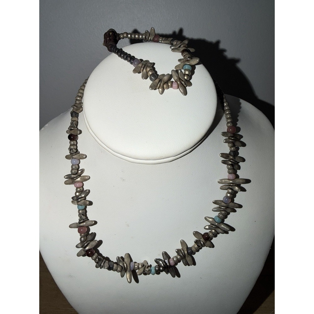 2 Pcs Uno De 50 Silver Colorful Glass‎ Bead OCEAN Surfer Short Necklace Bracelet